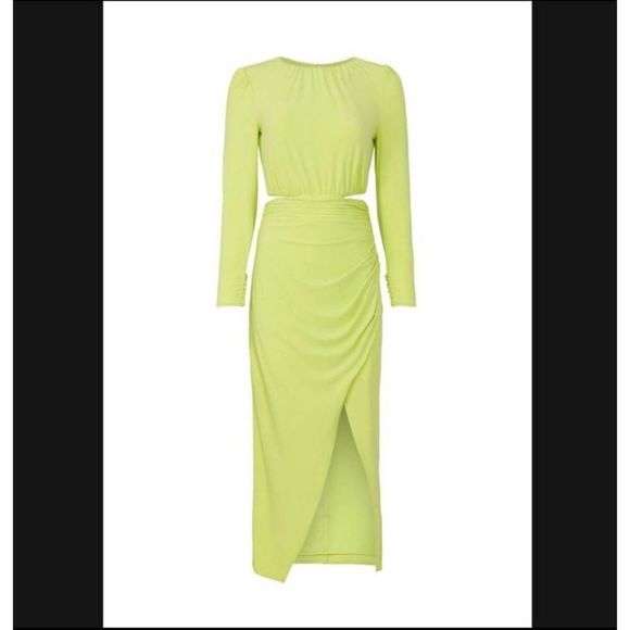 Self-portrait Green Midi Cutout Dress Size 2 - Picture 3 of 11